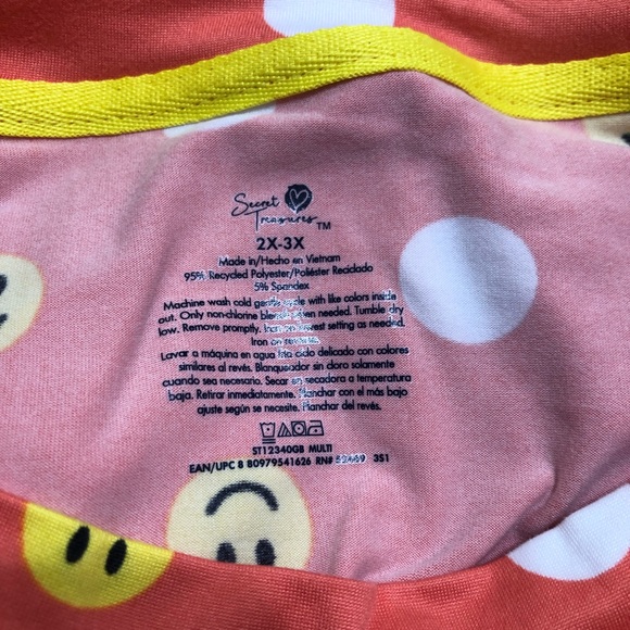 Sleeping Dress Shirt very soft happy face two side pockets orange. 2XL-3XL - Picture 3 of 3